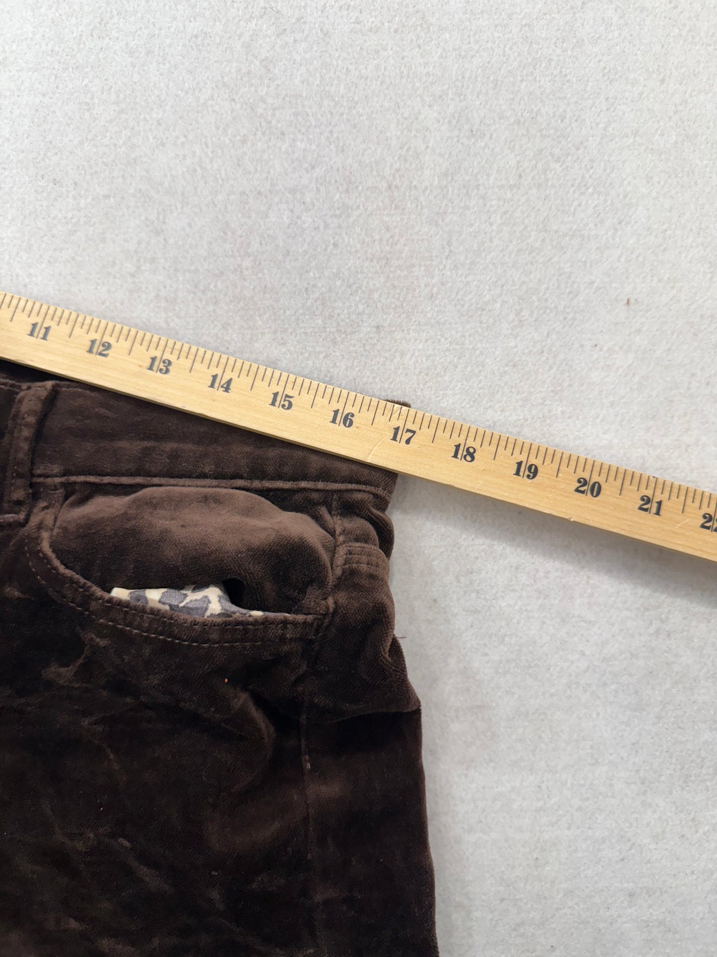 7 For All Mankind Brown Velour Flare Bootcut Pants Size 31