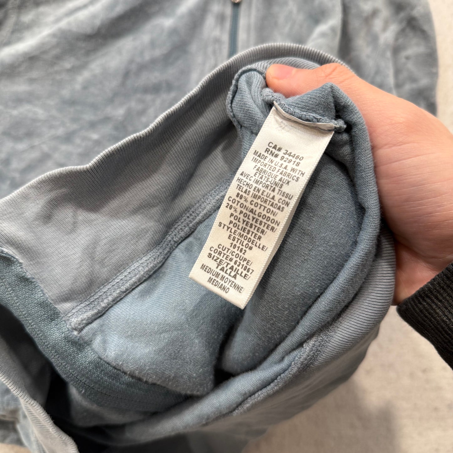 Juicy Couture Women's Slate Gray Velour Full Zip Hoodie Loungewear Preppy Size M
