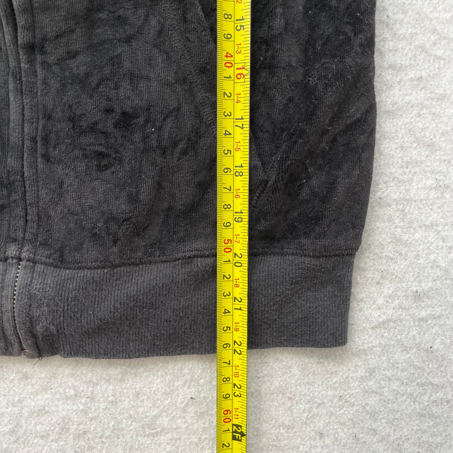 Victoria's Secret PINK Women's Black Velour Zip-Up Hoodie Sequin Logo Y2k Size M