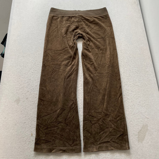 Vintage Juicy Couture Women's Brown Velour Flared Track Pant Drawstring Size S