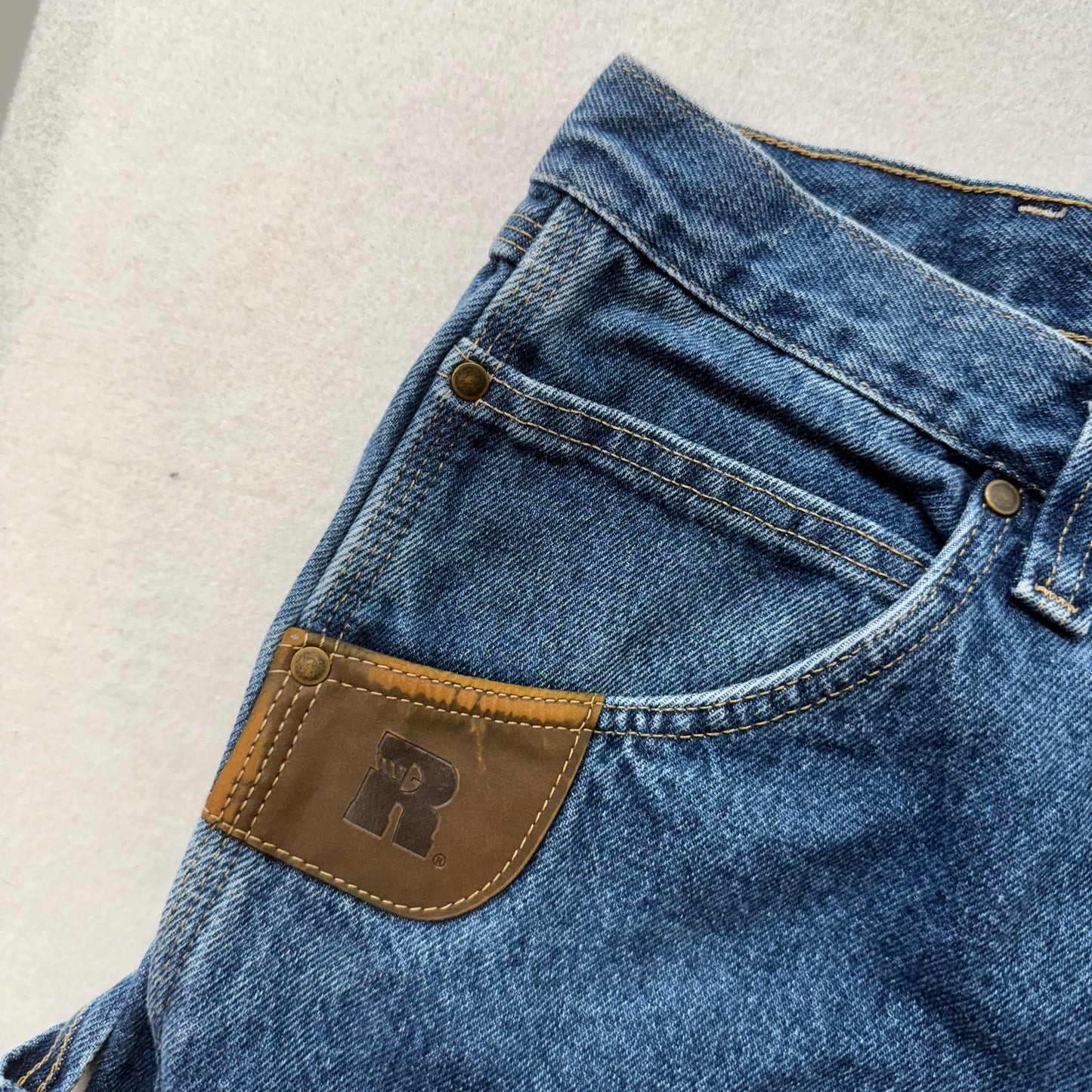 Wrangler Men's Blue Riggs Workwear Carpenter Denim Jeans Relaxed Fit Size 44x32