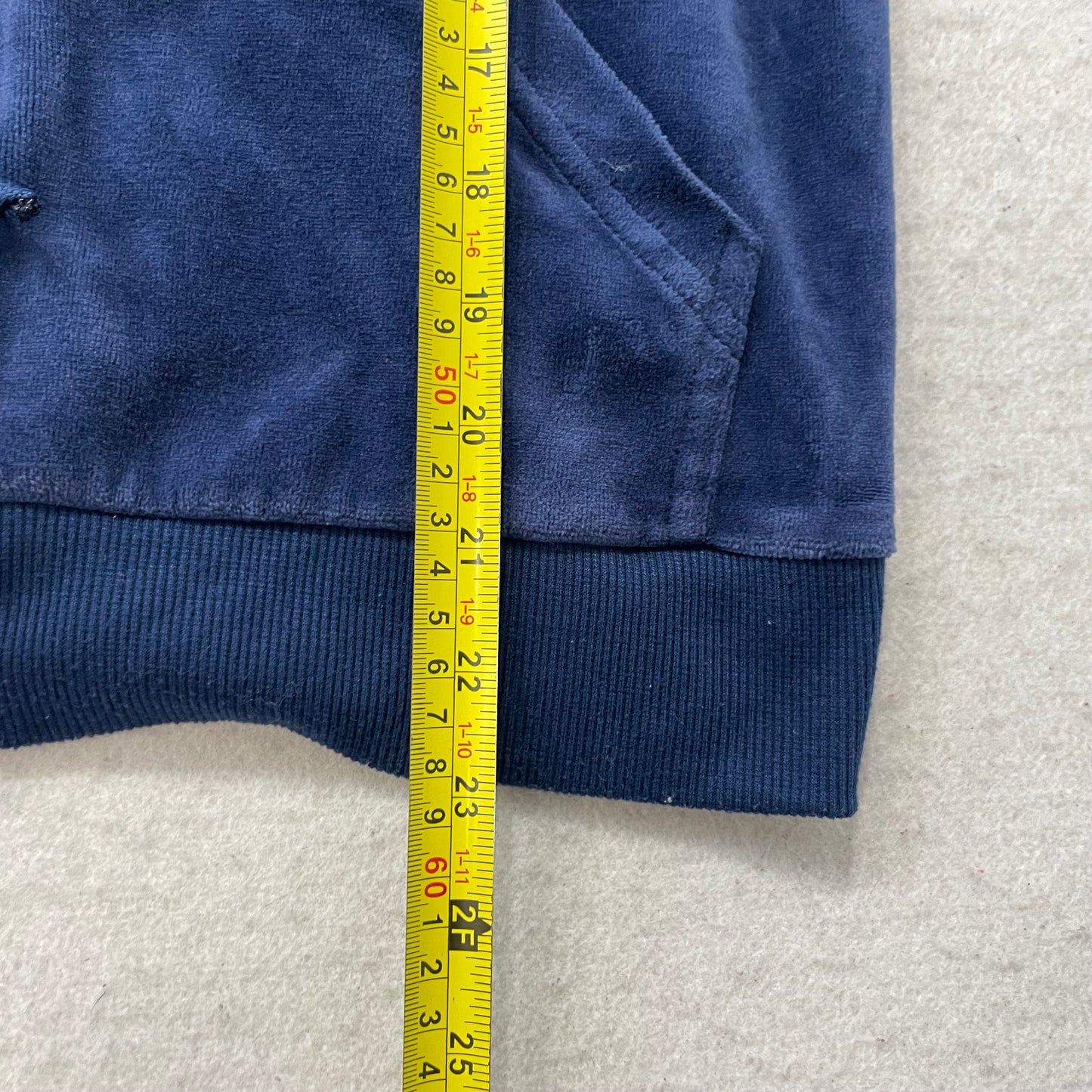Juicy Couture Women's Regal Blue Velour Full Zip Hoodie Loungewear Preppy Size M