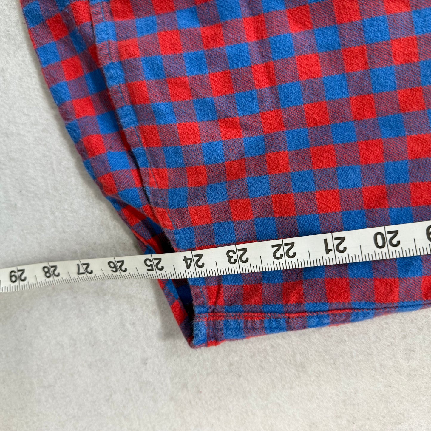Hollister Red Blue Plaid Flannel Button Up Long Sleeve Shirt Size M