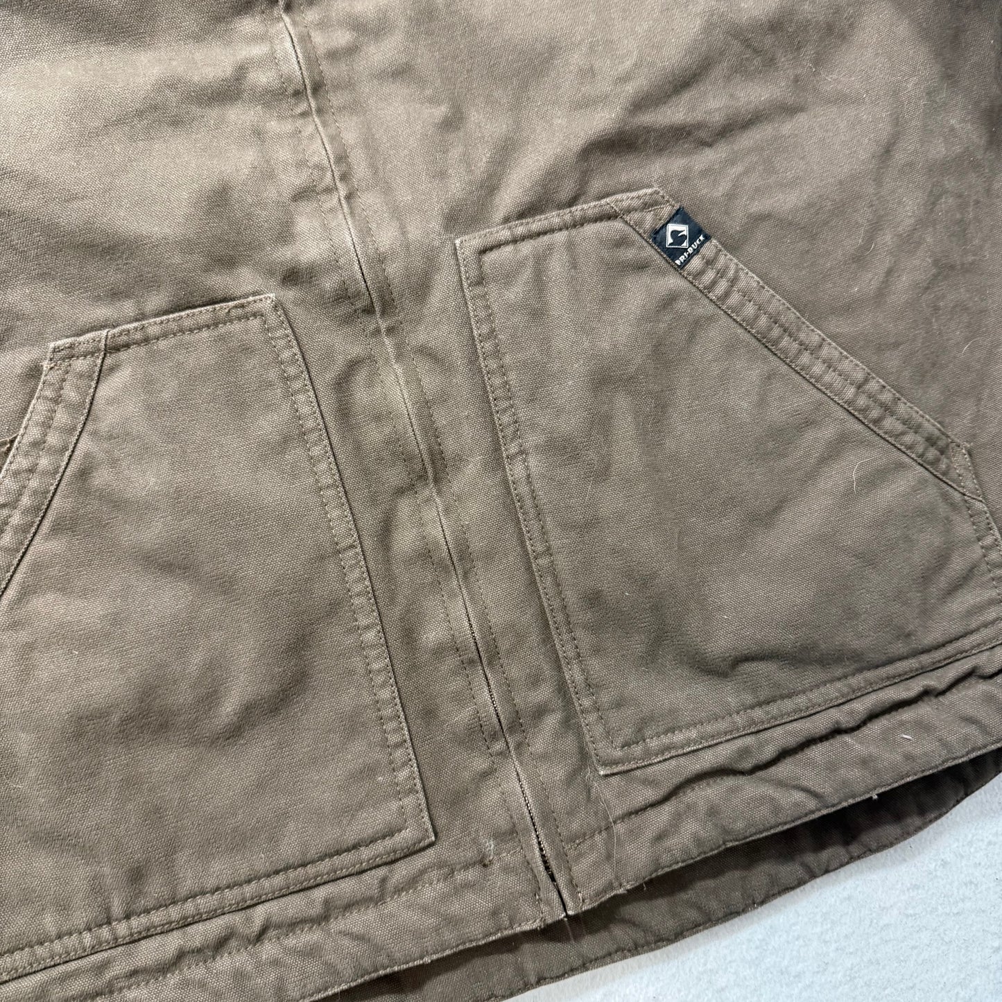 Dri Duck Farwest Fabrication Mens Brown Horizon Canvas Work Jacket Logo Size 2XL