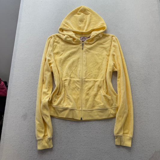 Juicy Couture Women's Pastel Yellow Tracksuit Set Full Zip Hoodie & Pant Size M