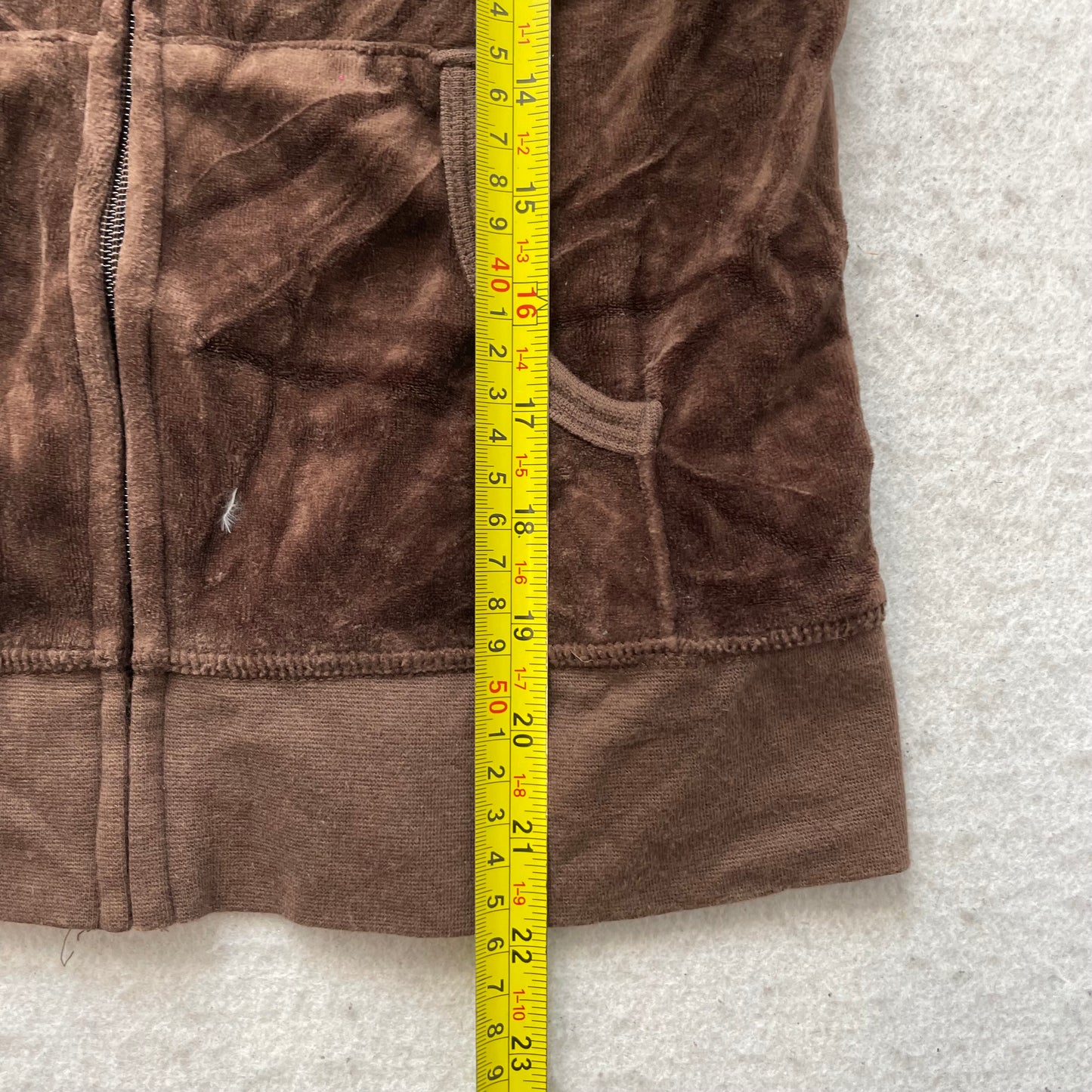 Vintage Juicy Couture Scottie Dogs Womens Dark Brown Velour Zip-Up Hoodie Size S
