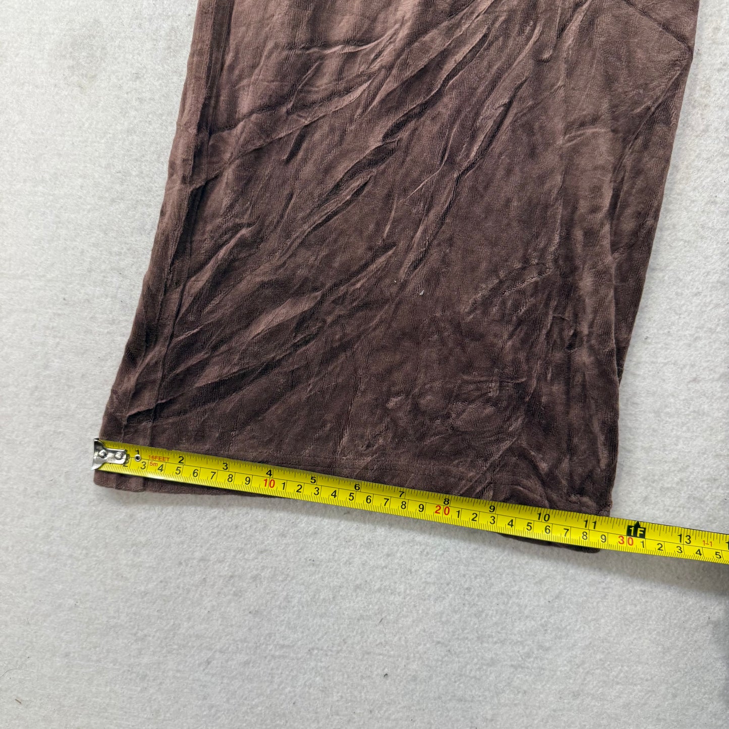Juicy Couture Women's Brown Velour Flared Wide Leg Track Pant Loungewear Size M