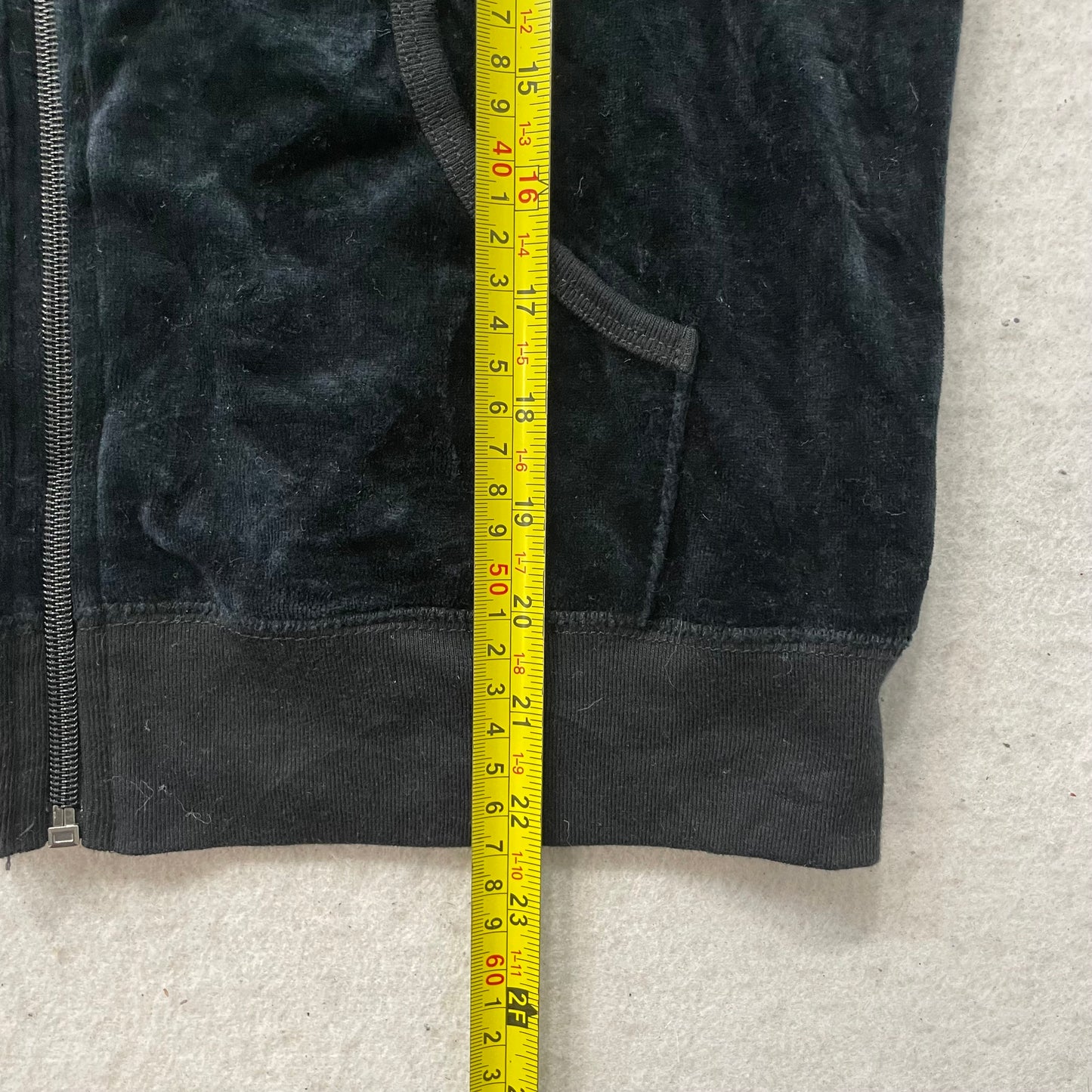 Vintage Juicy Couture Womens Charcoal Velour Zip-Up Hoodie Loungewear Y2k Size L