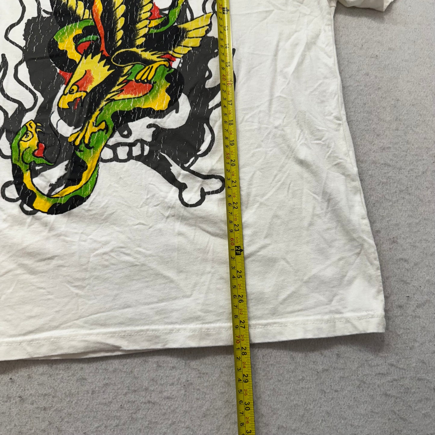 Ed Hardy Eagle Snake T-Shirt Mens White Tatto Graphic Crewneck Casual Tee Size M