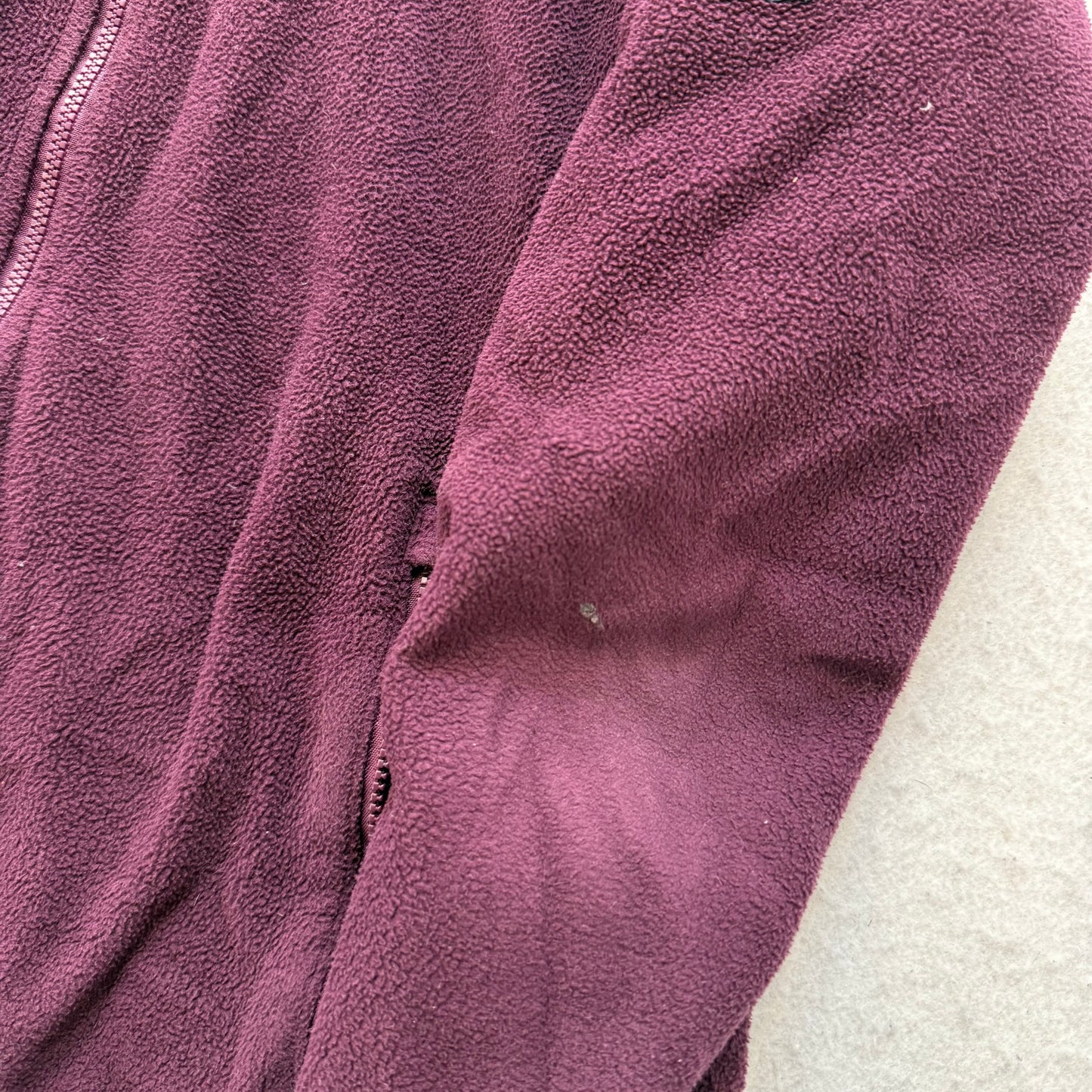 Columbia Titanium Women's Maroon Full-Zip Fleece Jacket Mock Neck Pockets Size M