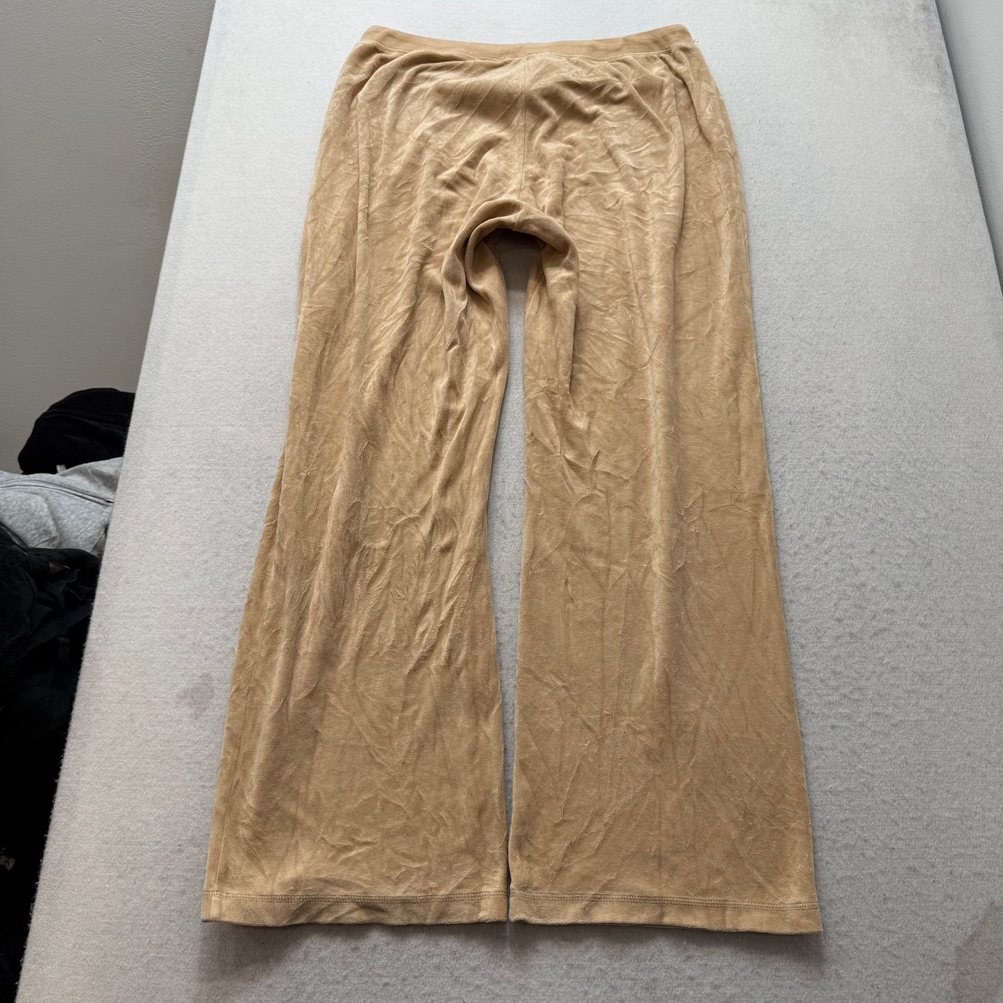 Vintage Juicy Couture Women's Beige Velour Tracksuit Set Crown Graphic Size XL/L