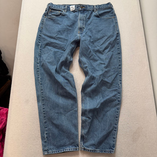 Carhartt Men's Medium Stone Wash Denim Straight Relaxed Fit Jeans Y2K Size 42