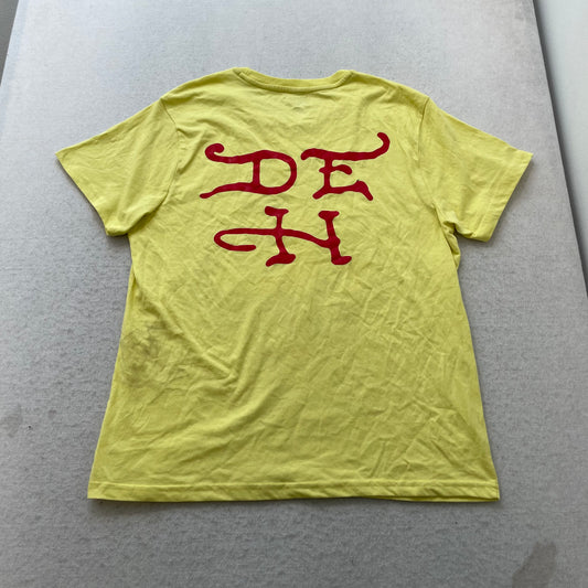 Ed Hardy Men's Yellow Cotton T-Shirt Pullover Short Sleeve Graphic Logo Size L
