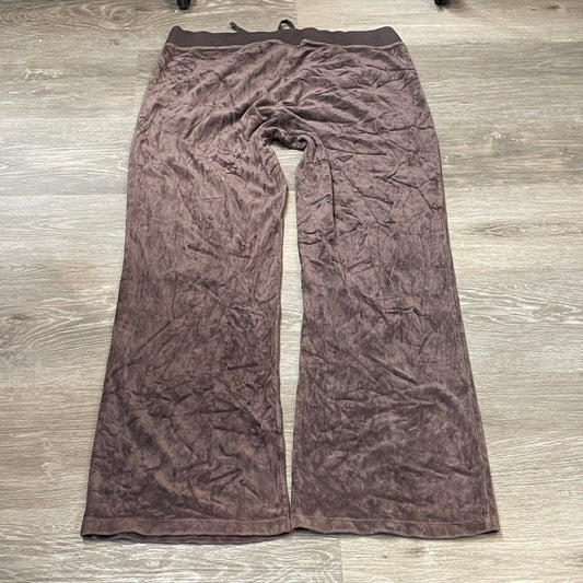 Juicy Couture Womens Dusty Mauve Velour Flared Leg Track Pant Drawstring Size XL