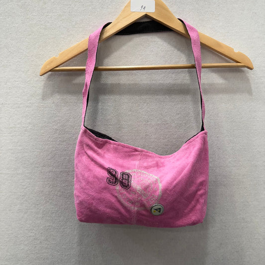 PINK by Victoria's Secret Pink Velour Casual Wear Logo Hipster Shoulder Tote Bag