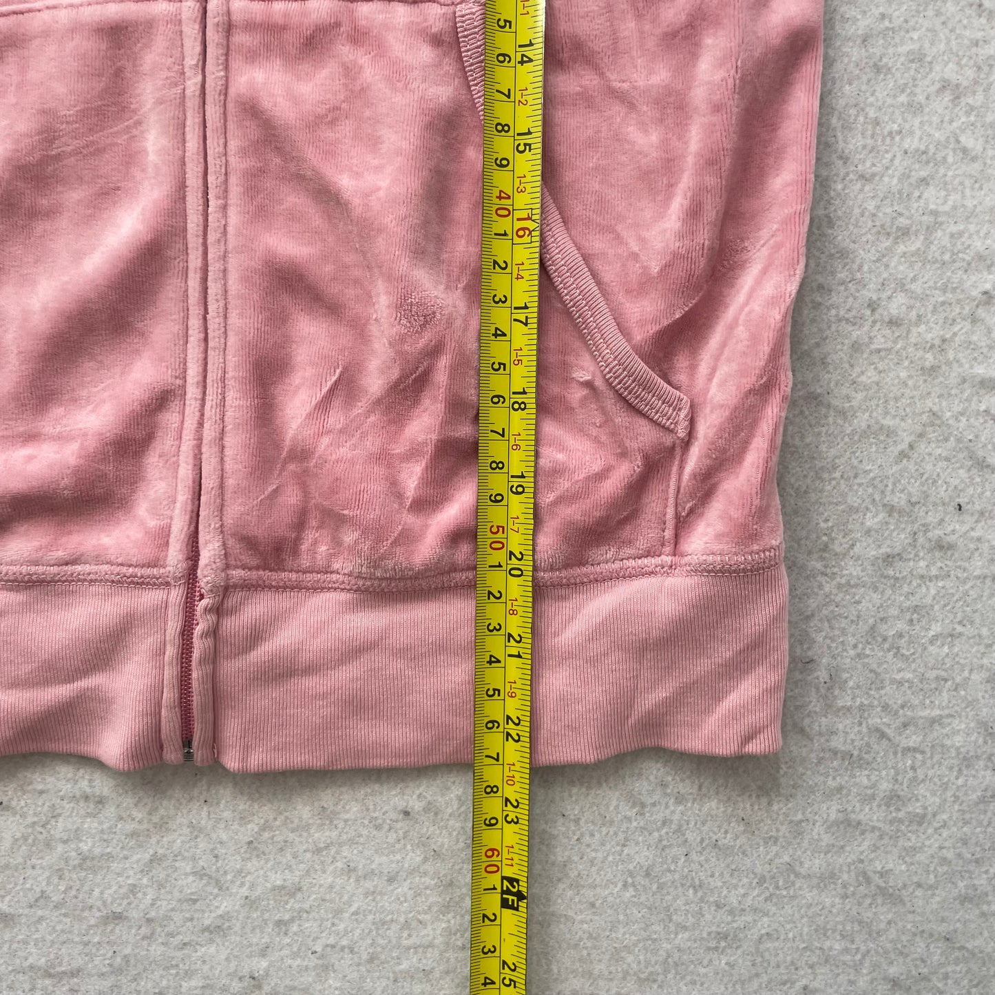 Juicy Couture Women Pink Velour Zip-Up Hoodie Loungewear Scottie Dog Logo Size M