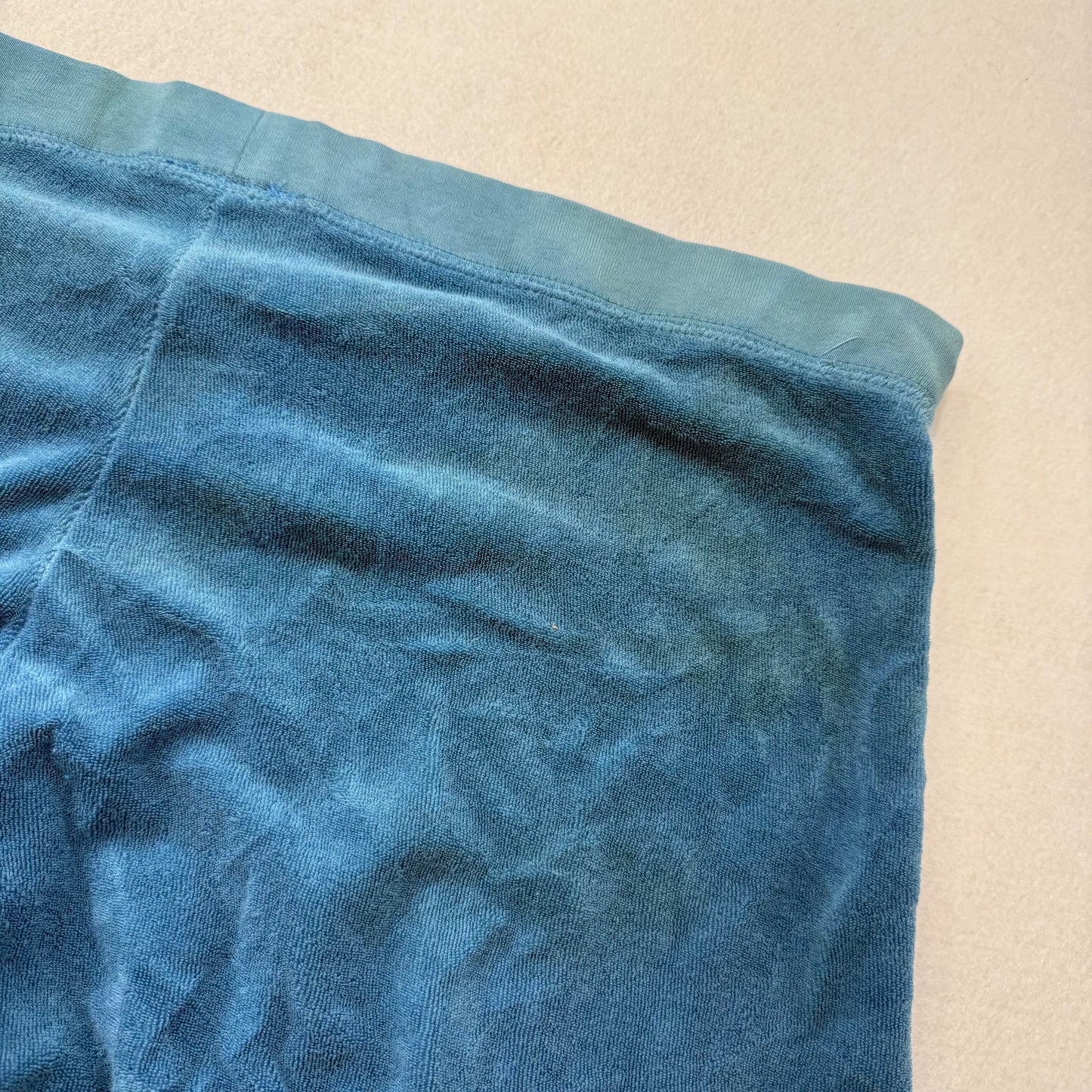 Vintage Juicy Couture Women's Steel Blue Terrycloth Wide Leg Track Pant Size L