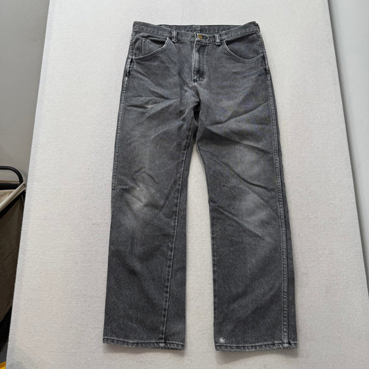 Wrangler washed black denim jeans with front slant pockets size 32