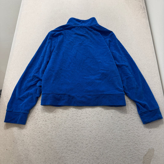 Juicy Couture Women's Royal Blue Velour Zip-Up Jacket Pockets Classic Size 3X