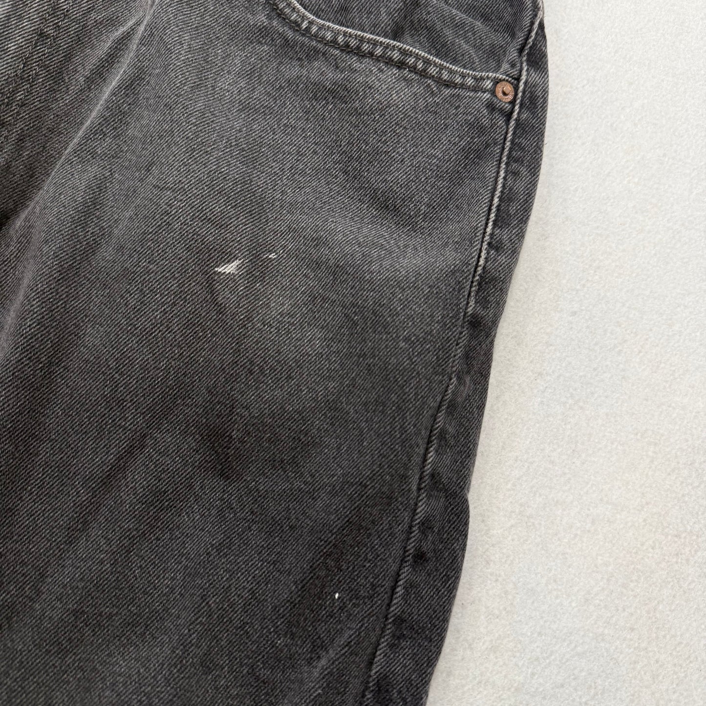 Levi's Strauss & Co 505 Men's Washed Black Denim Regular Fit Baggy Jeans Size 36