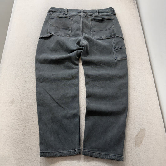 Hollister Men's Charcoal Gray Denim Double Knee Jeans Workwear Size W36xL32