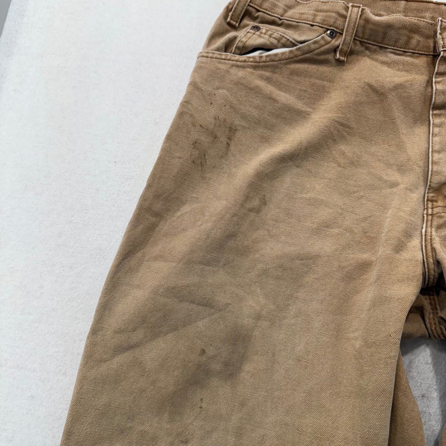 Dickies Men Tan Cotton Straight Leg Carpenter Pant Tool Pockets Workwear Size 36