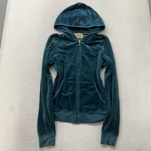 2003 Vintage Juicy Couture “Scottie Dogs” Deep Pine Green Velour Hoodie Size M