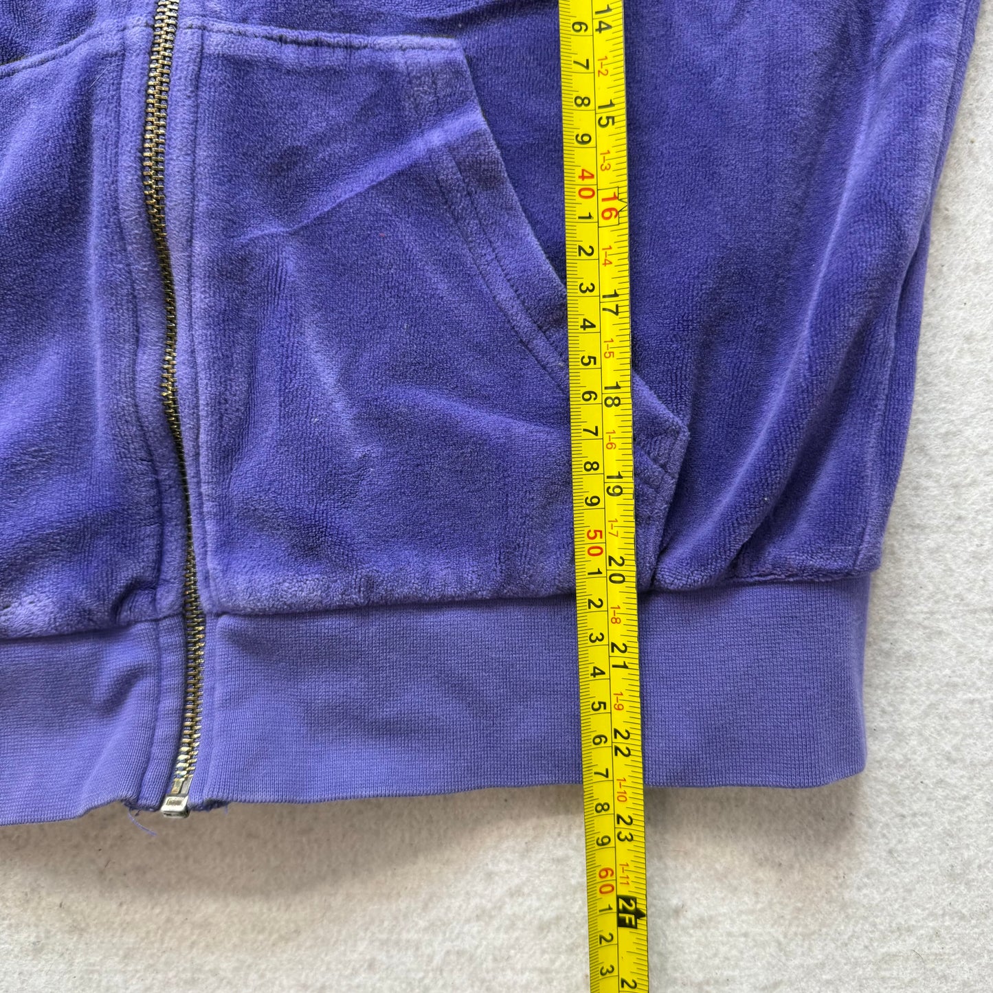 Juicy Couture Women's Royal Blue Velour Zip-Up Hoodie Drawstring Y2K Size XS