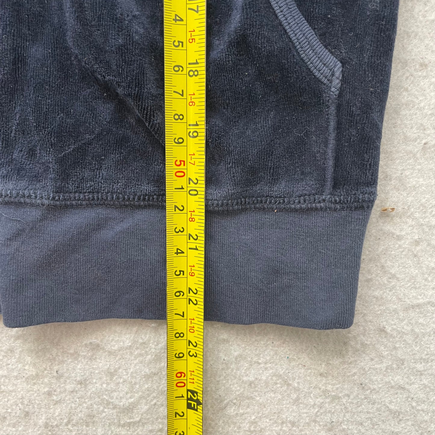 Juicy Couture Scottie Dogs Women's Navy Blue Velour Zip-Up Hoodie Pockets Size M