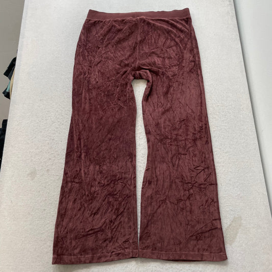 Juicy Couture Women's Burgundy Velour Flared Leg Track Pants Loungewear Size XL