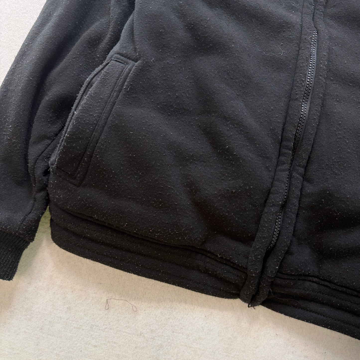 Karl Kani Gold Men's Black 100% Polyester Zip-Up Hoodie Sherpa-Lined Y2k Size L