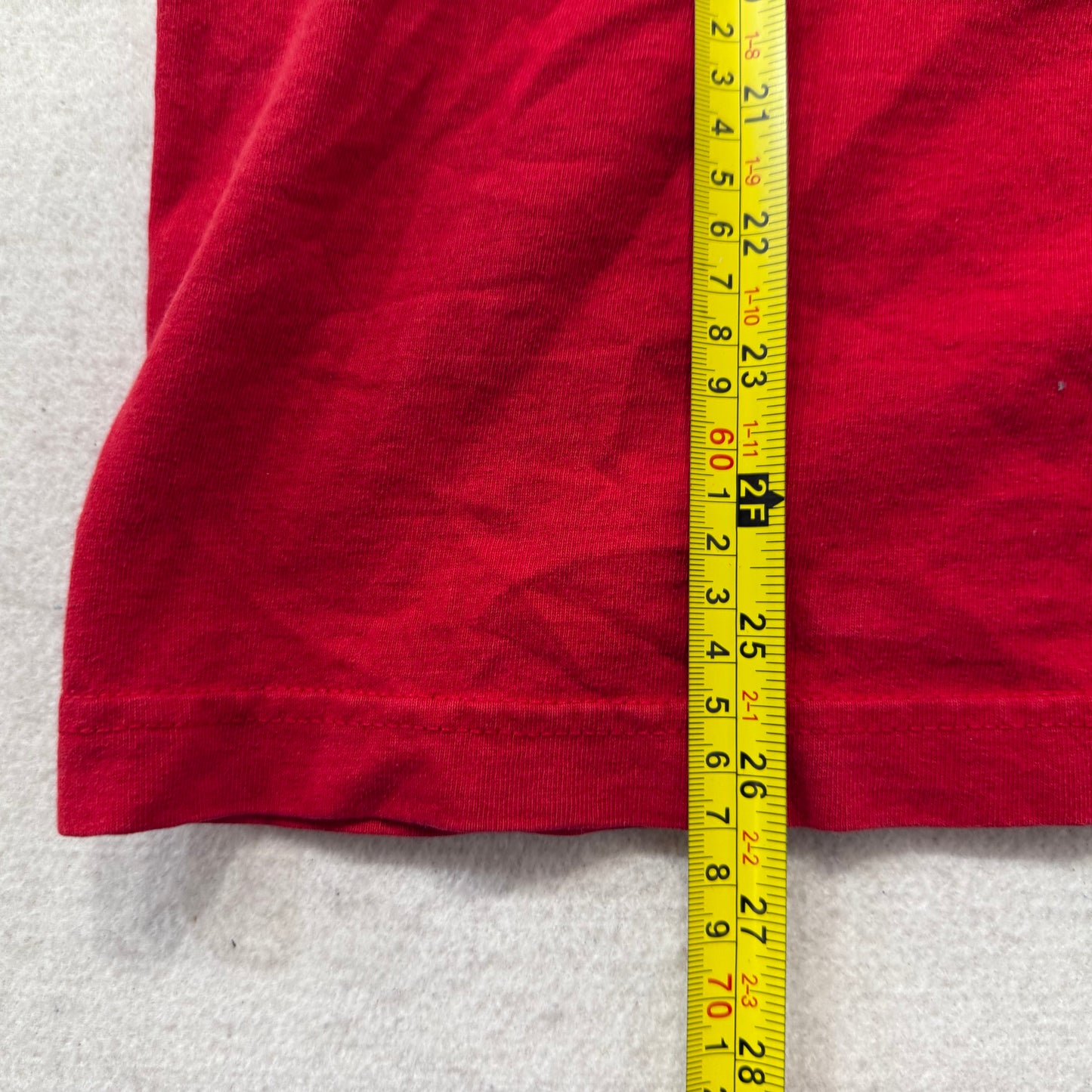 Tommy Hilfiger Bright Red 100% Cotton T-Shirt Long Sleeves Crewneck Logo Size M