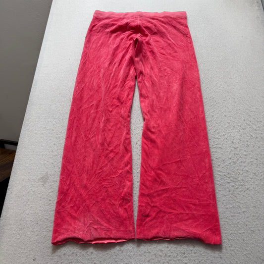 2003 Juicy Couture Sweet Couture O’Mine Hot Pink Velour Flared Track Pant Size S
