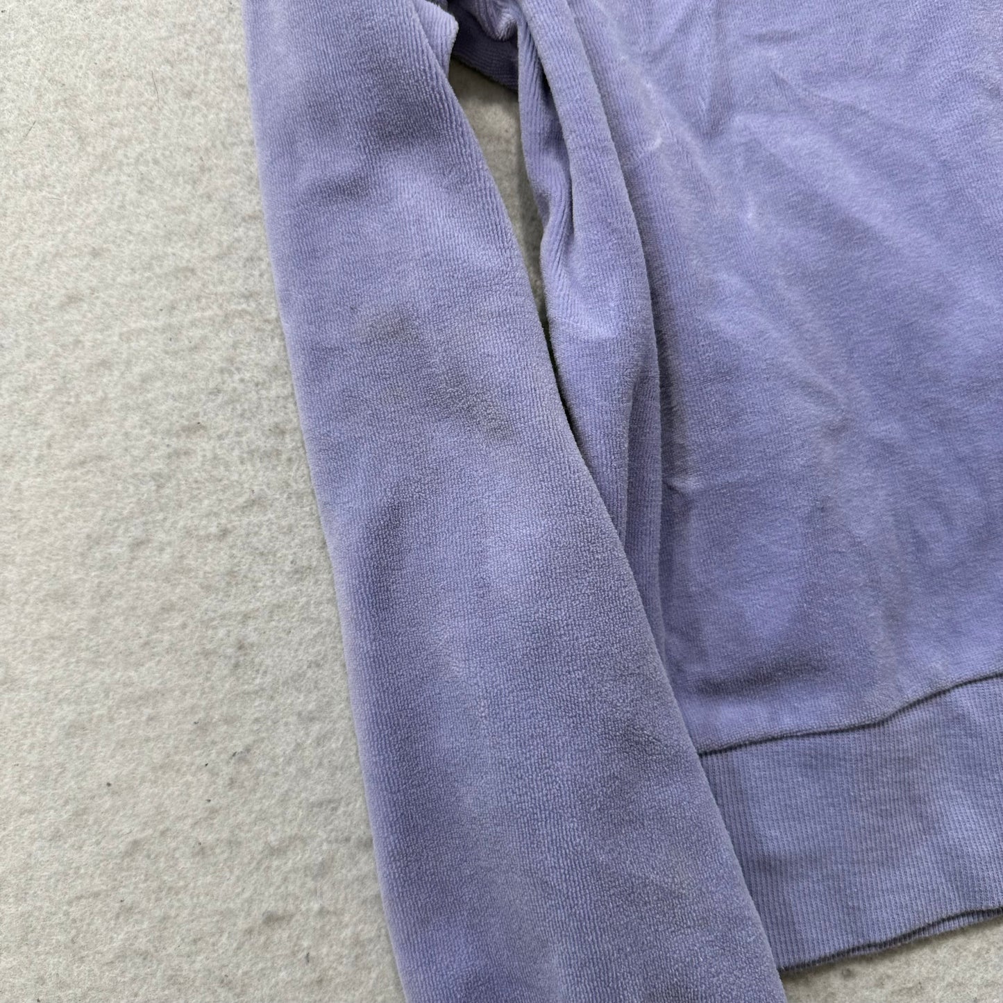 Vintage Juicy Couture Womens Lavender Velour Zip-Up Hoodie Drawstring Y2k Size S