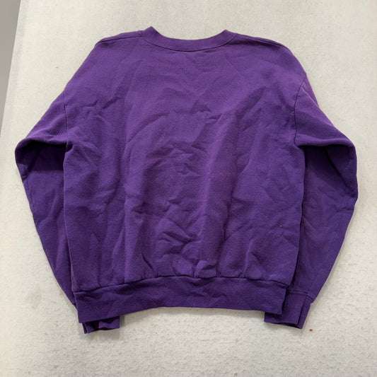 Vtg Lee Sunriver Men Purple Midweight Cotton Blend Sweatshirt Made in USA Size L