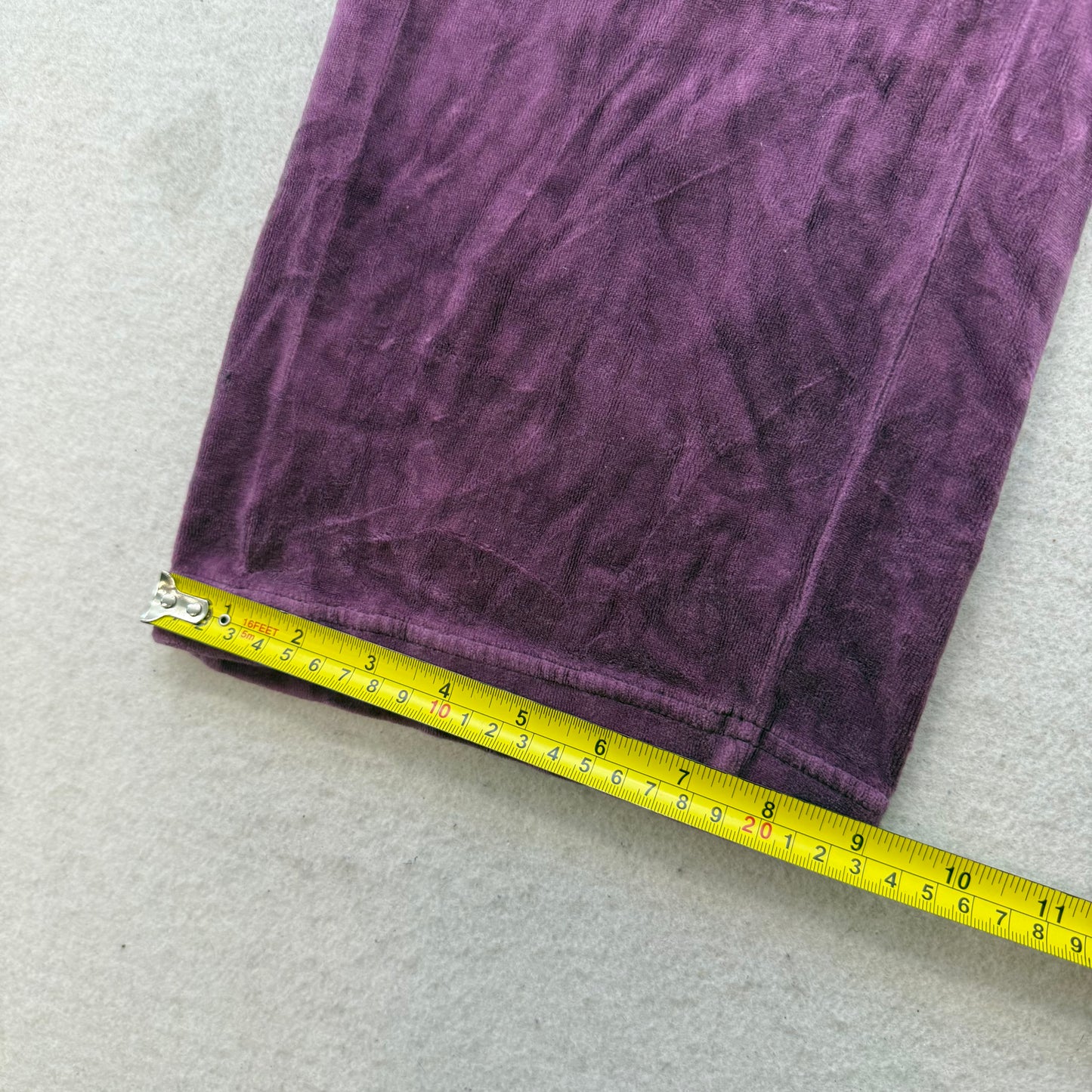 Vintage Juicy Couture Women's Purple Velour Flared Track Pants Drawstring Size L