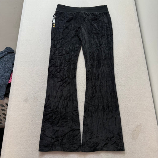 Victoria's Secret PINK Las Vegas Women's Black Velour Flared Track Pants Size M