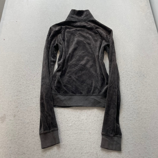 Vintage Juicy Couture Women's Dark Brown Velour Full Zip Track Jacket Size L