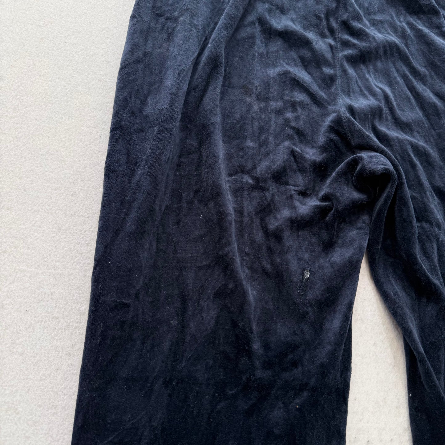 Juicy Couture Women's Navy Velour Flared Track Pant Loungewear Low Rise Size XL