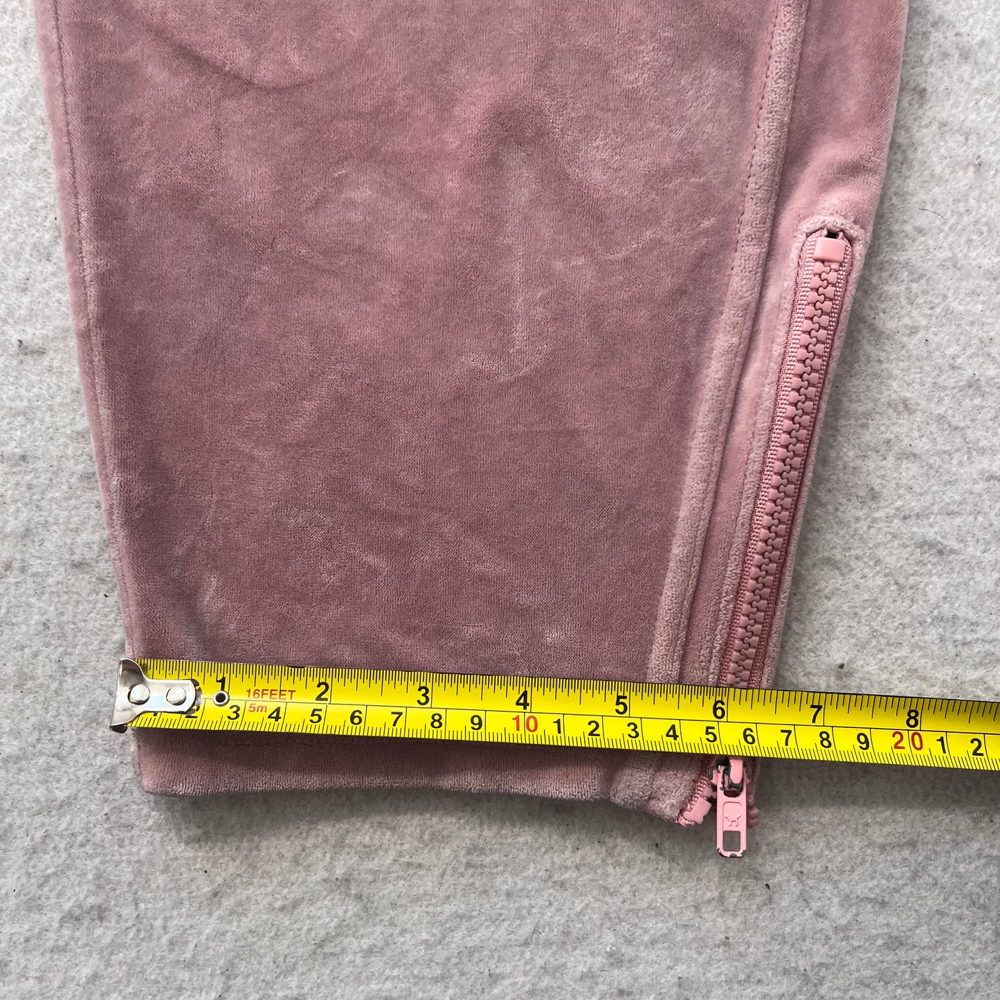 Victoria's Secret PINK Women Mauve Velour Jogger Sweatpants Ankle Zip Size L