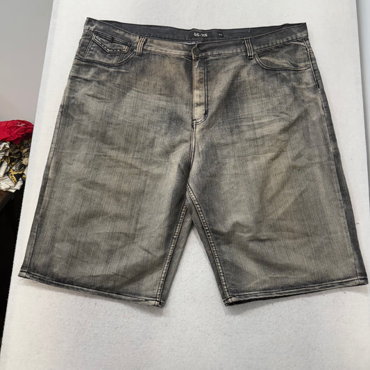 GS 115 Men's Gray Baggy Denim Shorts Streetwear Embroidered Pocket Y2K Size 50