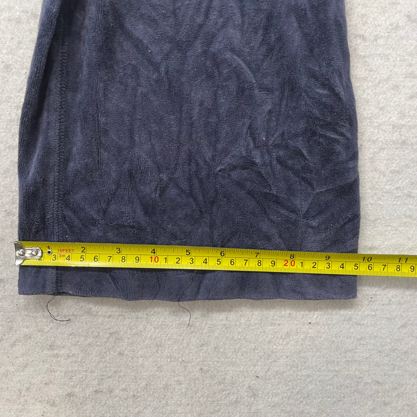 Vintage Juicy Couture Women's Navy Velour Flared Track Pant Drawstring Size L