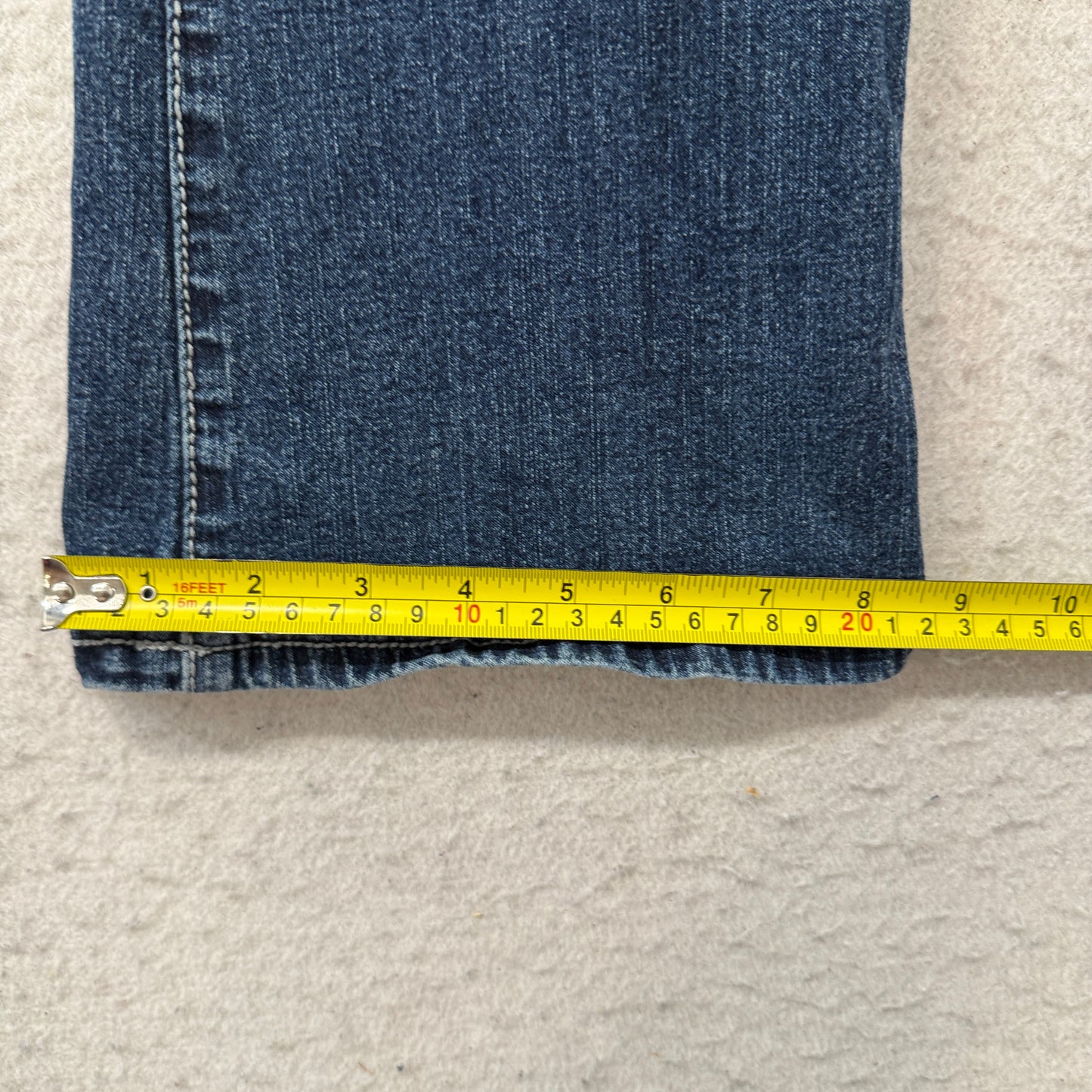 Tru Luxe Women's Blue Bootcut Denim Jeans Intricate Embroidery Classic Size W28