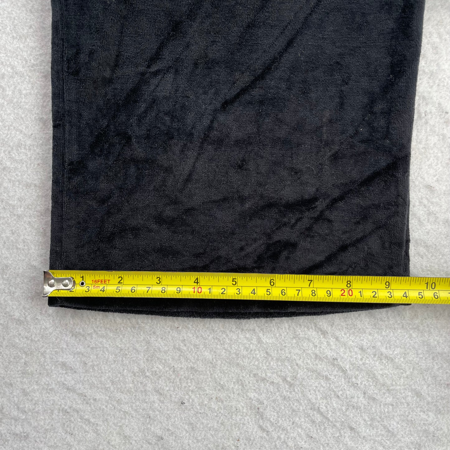 Vintage Juicy Couture Women's Black Velour Flared Track Pant Drawstring Size L
