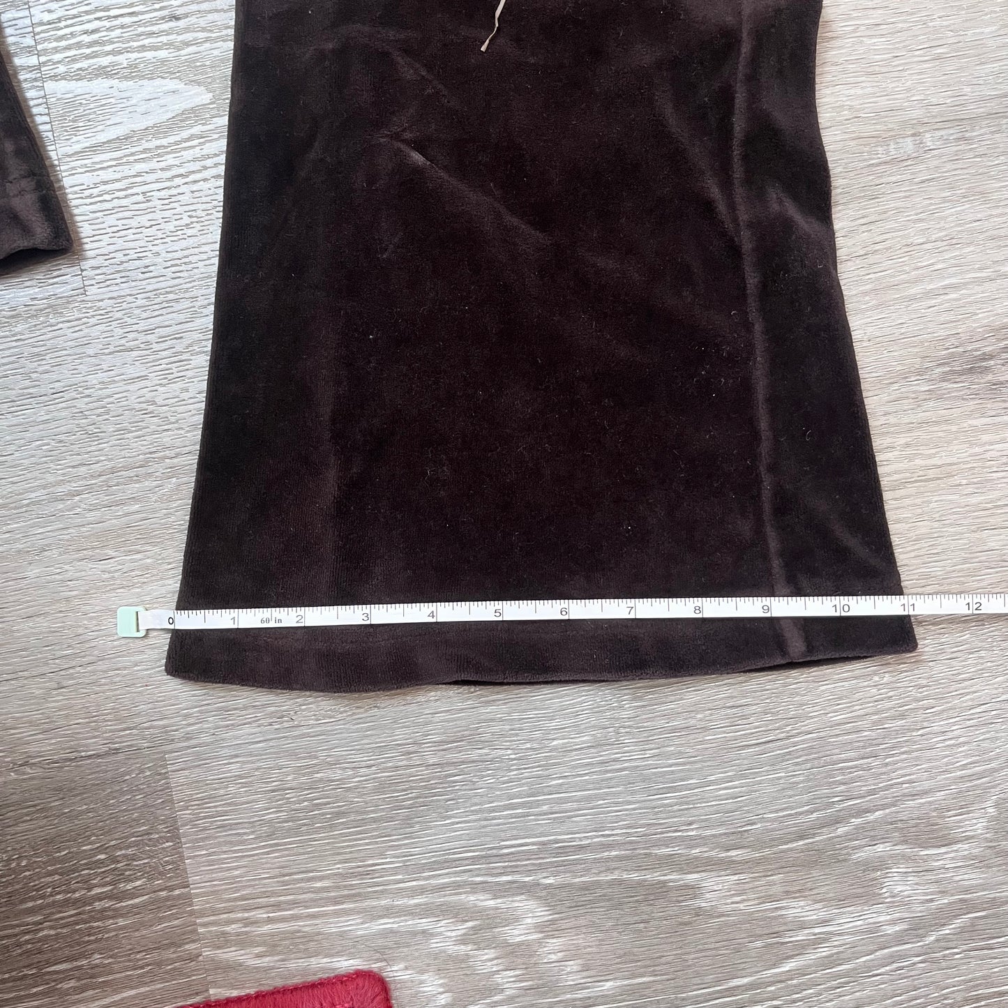 2003 Juicy Couture Chocolate Brown Velour Flared Track Pants Vintage Tag Size M