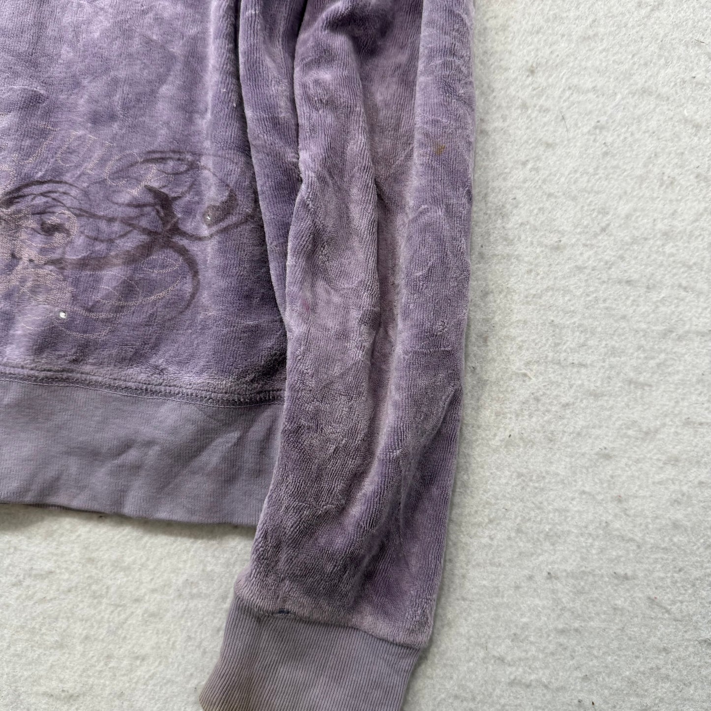Juicy Couture All Hail Juicy Women's Lavender Velour Zip-Up Hoodie Y2k Size 12