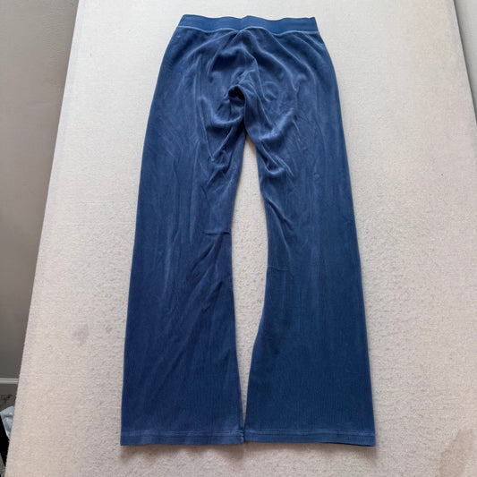 Juicy Couture Women's Dark Blue Velour Flared Leg Track Pants Drawstring Size XS