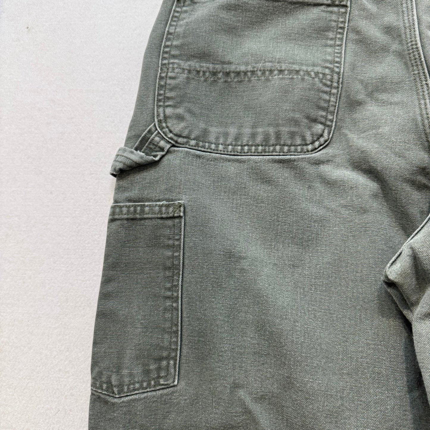 Carhartt B11 Men's Olive Straight Washed Duck Work Pants Dungaree Fit Size 34x36