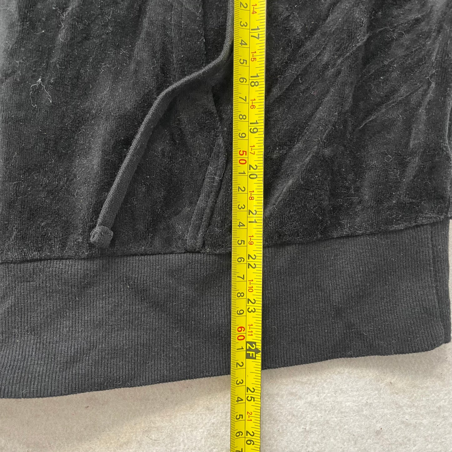 Juicy Couture Women's Black Velour Zip-Up Hoodie Drawstring Pockets Y2k Size XL