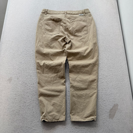 Eddie Bauer Women's Khaki Chino Pants Pockets Zip-Fly Relaxed Fit Casual Size 6